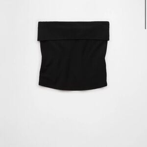 AE It Knit Foldover Tube Top Size Medium Black New with Tags